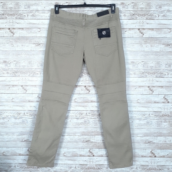 8ighth Dstrkt Mens Moto Jeans 38x34 Beige 771 - Picture 2 of 4